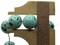 40 10mm Teal Green with Black Splatter Paint Smooth Round Glass Beads